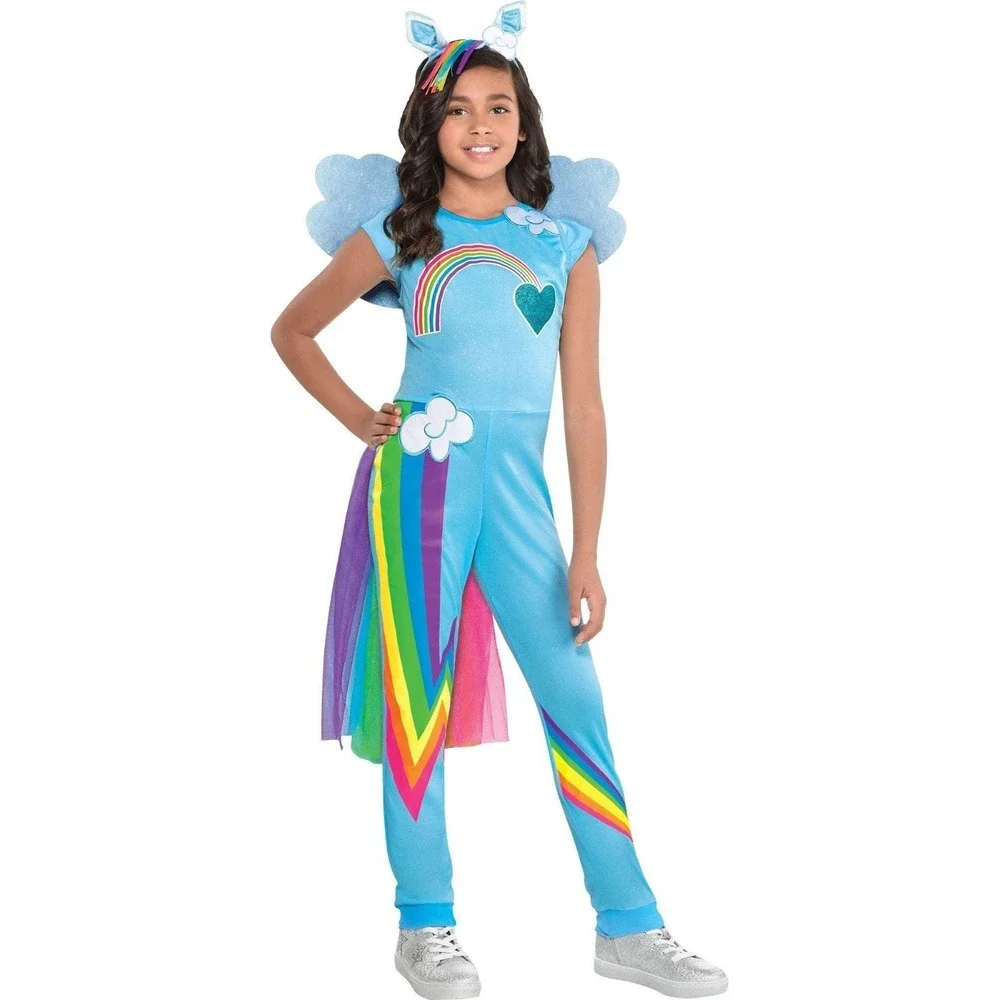 My Little Pony RAINBOW DASH Girls S 4-6 Cosplay Costume with wings & pony ears‎